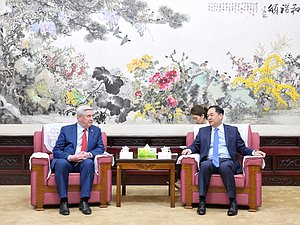 伊万·梅利尼科夫会见中国人民对外友好协会主席杨万明