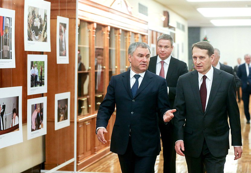 Председатель Государственной Думы Вячеслав Володин и директор Службы внешней разведки Сергей Нарышкин