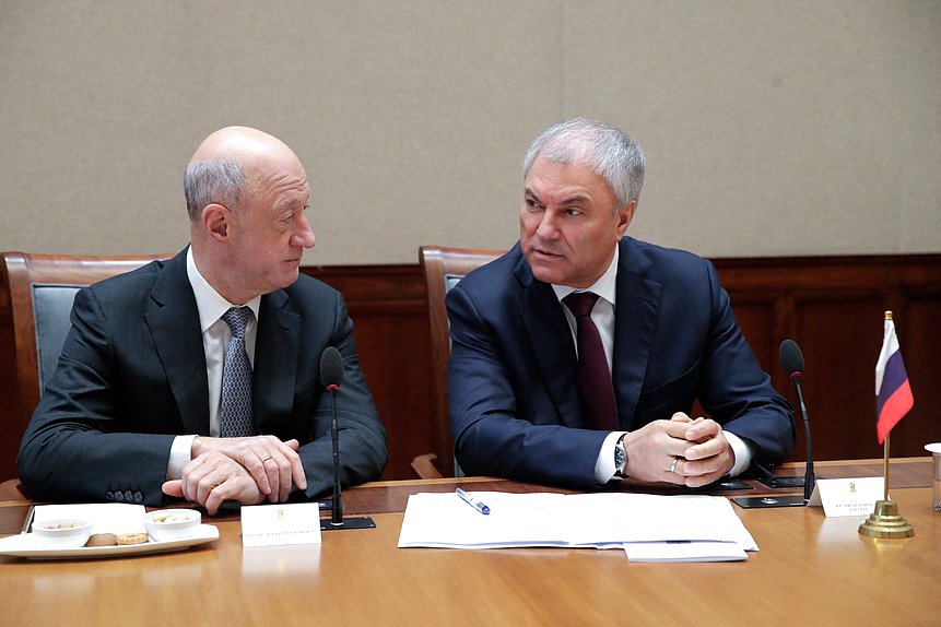 Chairman of the State Duma Vyacheslav Volodin and Deputy Chairman of the State Duma Alexander Babakov