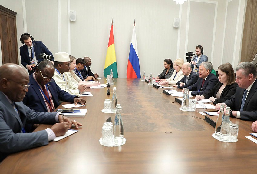 Meeting of Chairman of the State Duma Vyacheslav Volodin and President of the National Council of the Transition of the Republic of Guinea Dansa Kourouma
