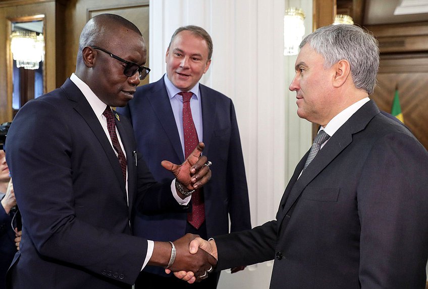Chairman of the State Duma Vyacheslav Volodin and President of the National Transitional Council of the Republic of Mali Malick Diaw