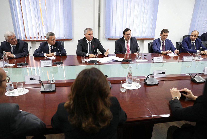 Meeting of Chairman of the State Duma Viacheslav Volodin with the leaders of Russian educational organizations and Russian teachers in Dushanbe
