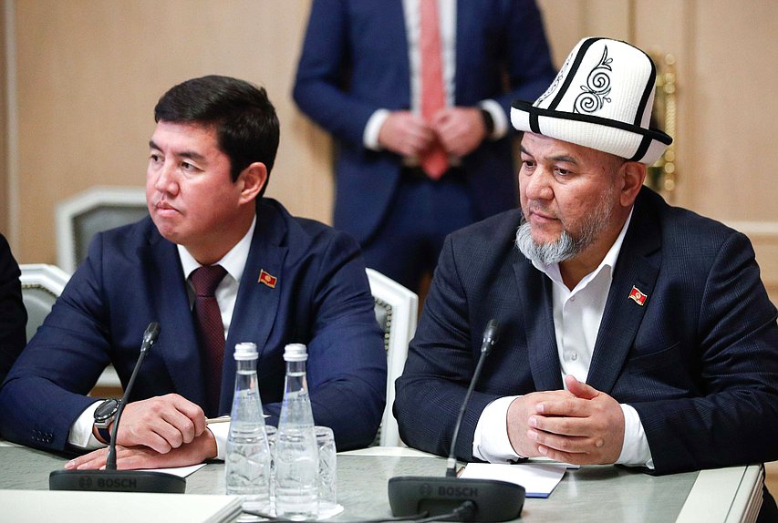 Встреча Председателя Государственной Думы Вячеслава Володина с Председателем Жогорку Кенеша Киргизской Республики Нурланбеком Шакиевым