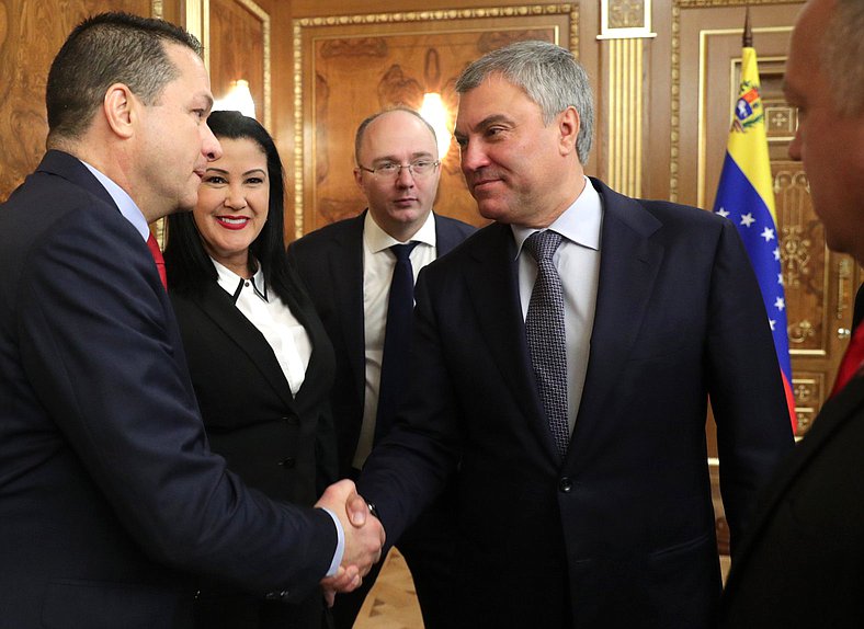 Reunión del Jefe de la Duma Estatal, Vyacheslav Volodin, con el Presidente de la Asamblea Nacional Constituyente de Venezuela, Diosdado Cabello Rondón
