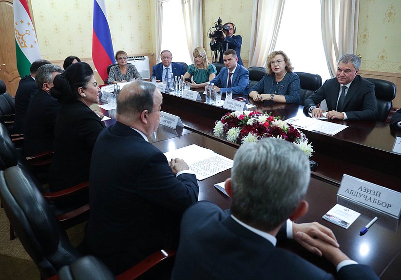 Meeting of Chairman of the State Duma Viacheslav Volodin and Chairman of the Majlisi namoyandagon of Majlisi Oli Shukurjon Zuhurov