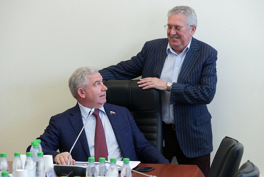 Первый заместитель Председателя Комитета по энергетике Сергей Есяков и член Комитета по энергетике Иван Медведев