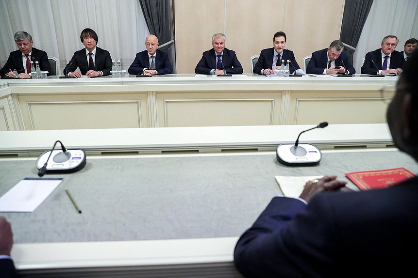 Meeting of Chairman of the State Duma Vyacheslav Volodin and President of the Republic of Equatorial Guinea Teodoro Obiang Nguema Mbasogo