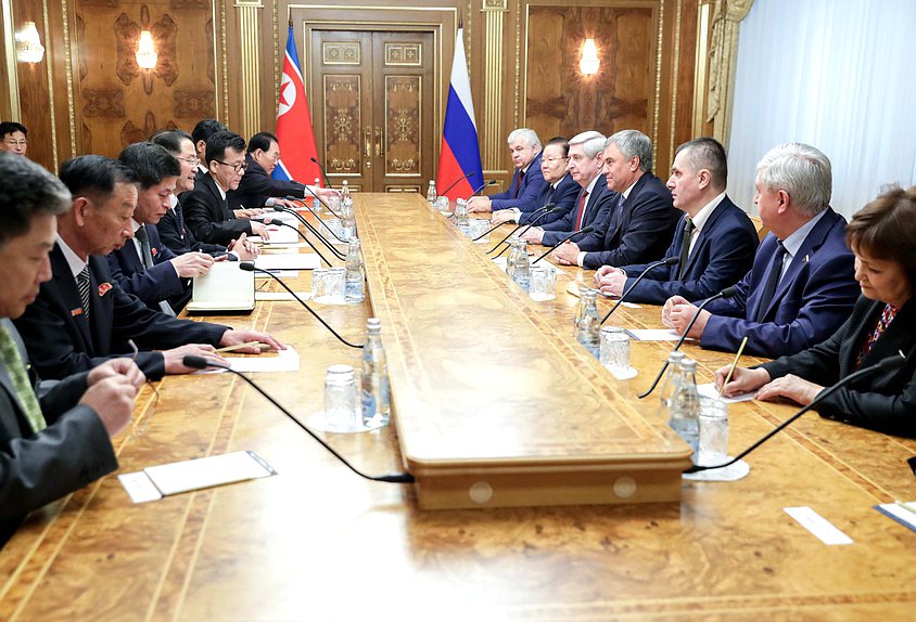 Meeting of Chairman of the State Duma Viacheslav Volodin with Chairman of the Supreme People’s Assembly of the DPRK Pak Thae-song