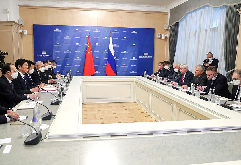 Meeting of Chairman of the State Duma Vyacheslav Volodin and Chairman of the Standing Committee of the National People's Congress of the People's Republic of China Li Zhanshu