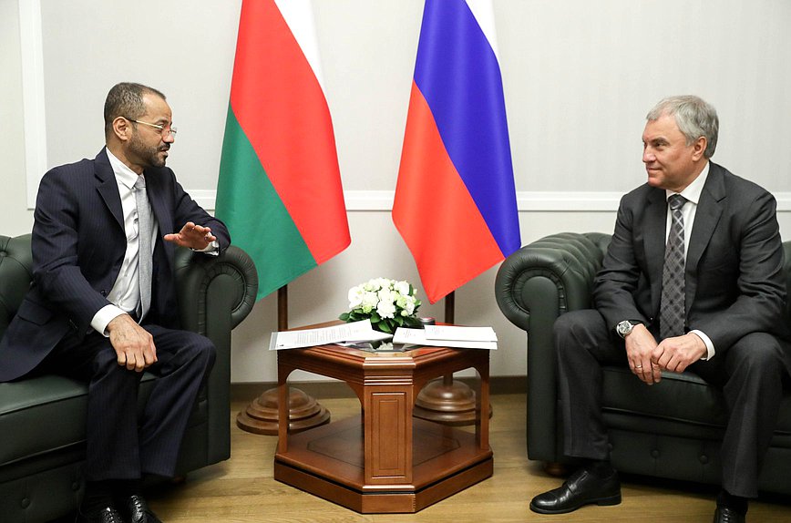 Chairman of the State Duma Vyacheslav Volodin and Foreign Minister of the Sultanate of Oman Badr bin Hamad bin Hamood Albusaidi