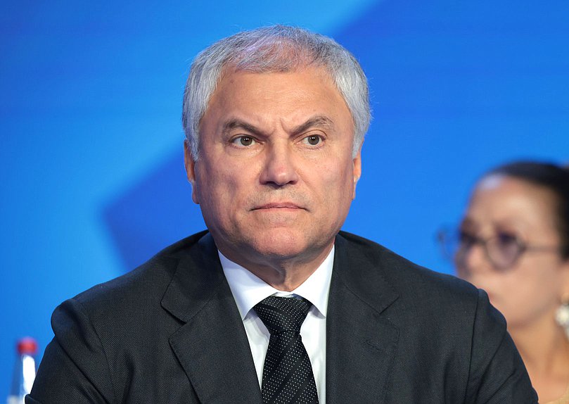 Jefe de la Duma Estatal Vyacheslav Volodin. Sesión plenaria del Foro Internacional “Gran legado – futuro común”