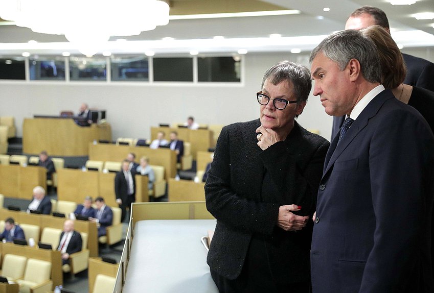 Chairman of the State Duma Viacheslav Volodin and PACE President Liliane Maury Pasquier