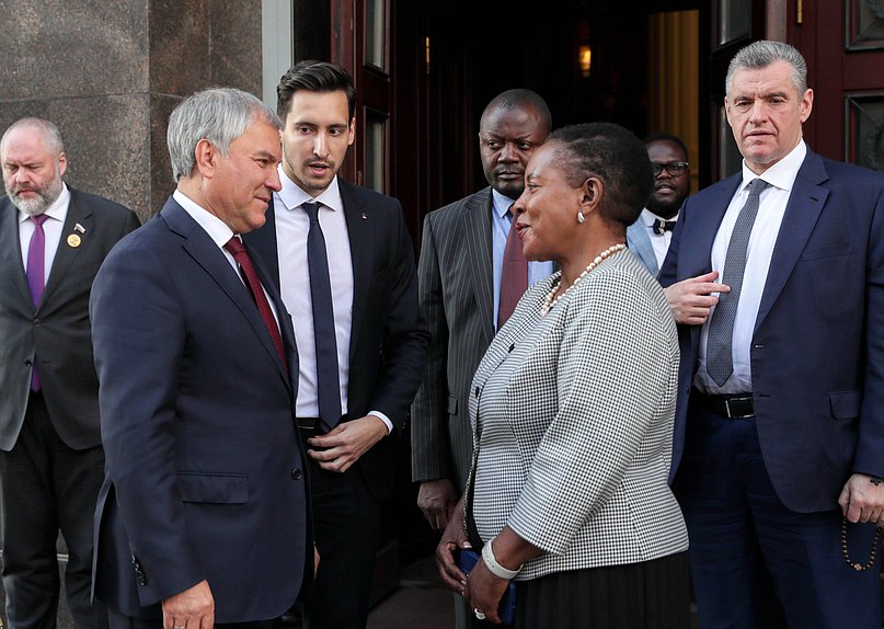 Chairman of the State Duma Vyacheslav Volodin and Speaker of the National Assembly of the Republic of Zambia Nelly Mutti