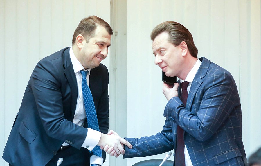 Заместитель Министра экономического развития РФ Илья Торосов и Первый заместитель Председателя Комитета по экологии, природным ресурсам и охране окружающей среды Владимир Бурматов