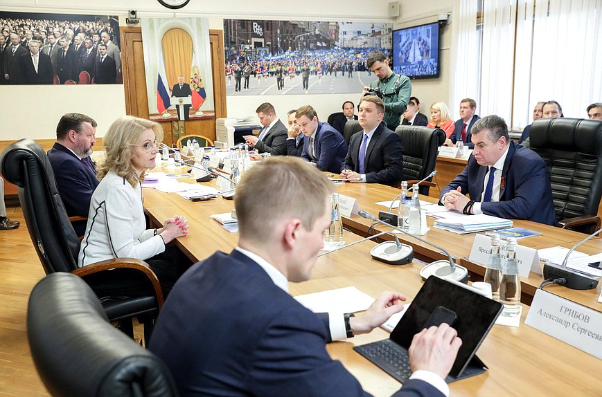 Встреча заместителя Председателя Правительства РФ Татьяны Голиковой и Министра труда и социальной защиты РФ Антона Котякова с членами фракции ЛДПР