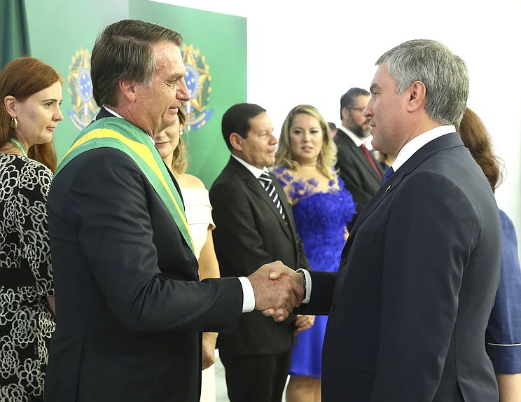President of Brazil Jair Bolsonaro and Chairman of the State Duma Viacheslav Volodin