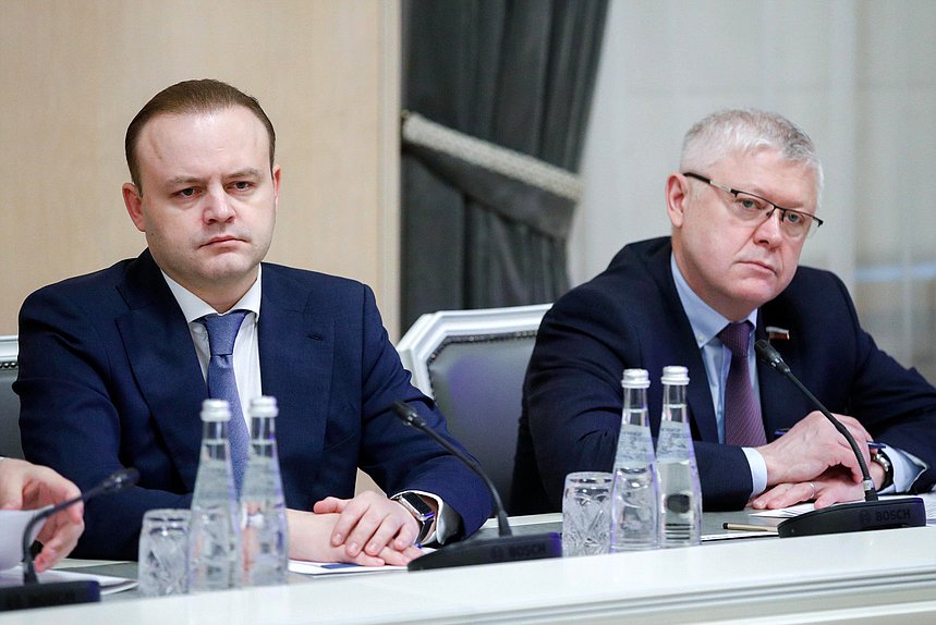 Заместитель Председателя Государственной Думы Владислав Даванков и Председатель Комитета по безопасности и противодействию коррупции Василий Пискарев