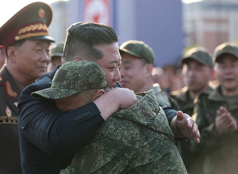 Председатель Государственных дел Корейской Народно-Демократической Республики Ким Чен Ын. Церемония открытия Мемориального комплекса и Музея боевых подвигов героев зарубежной военной операции