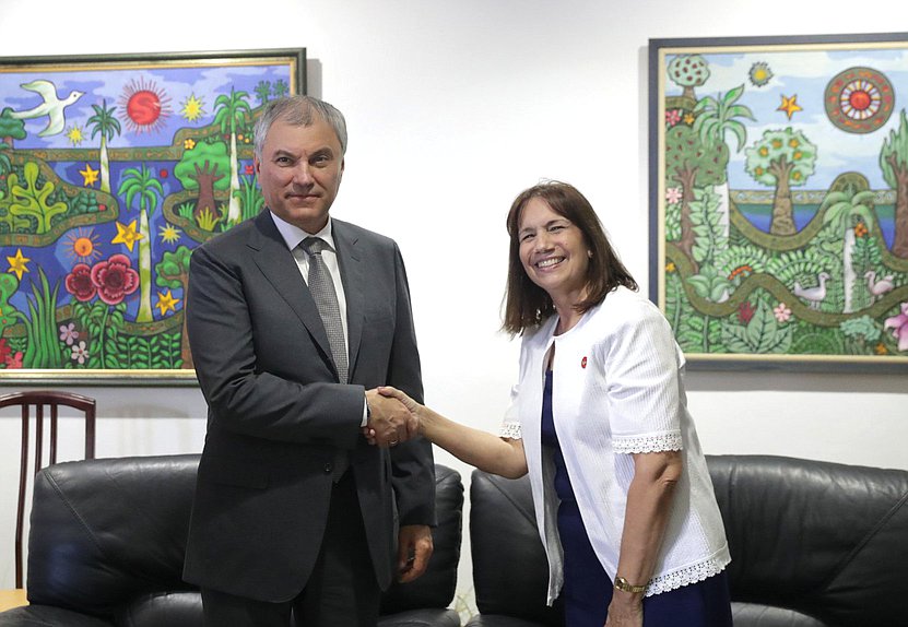 Chairman of the State Duma Vyacheslav Volodin and Vice President of the National Assembly of People's Power of Cuba Ana María Marí Machado