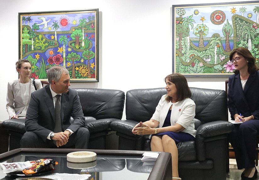 Chairman of the State Duma Vyacheslav Volodin and Vice President of the National Assembly of People's Power of Cuba Ana María Marí Machado