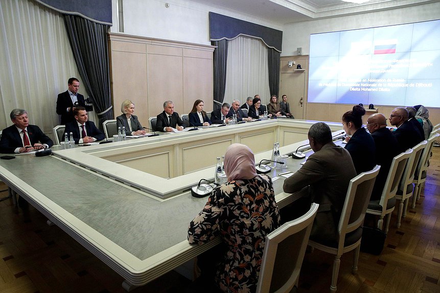 Meeting of Chairman of the State Duma Vyacheslav Volodin and Speaker of the National Assembly of the Republic of Djibouti Dileita Mohamed Dileita