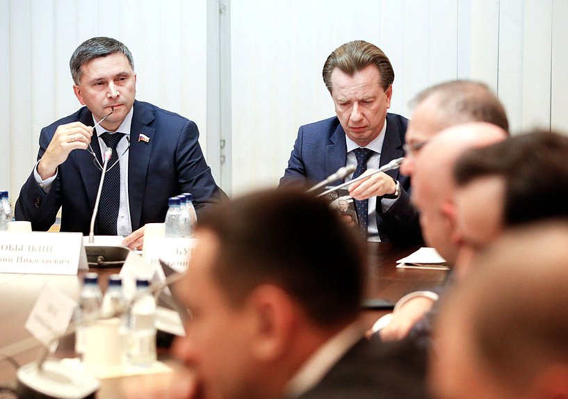 Председатель Комитета по экологии, природным ресурсам и охране окружающей среды Дмитрий Кобылкин и Первый заместитель Председателя Комитета Владимир Бурматов