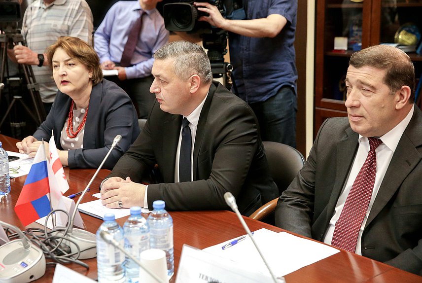 Members of the Alliance of Patriots of Georgia party in the Parliament of Georgia Ada Marshania and Giorgi Lomia and member of the Tbilisi City Assembly Gocha Tevdoradze