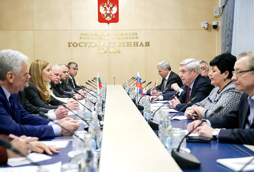 Meeting of the First Deputy Chairman of the State Duma Ivan Melnikov with the delegation of the Republic of Bulgaria