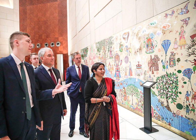 Chairman of the State Duma Vyacheslav Volodin visiting the Parliament Museum of India