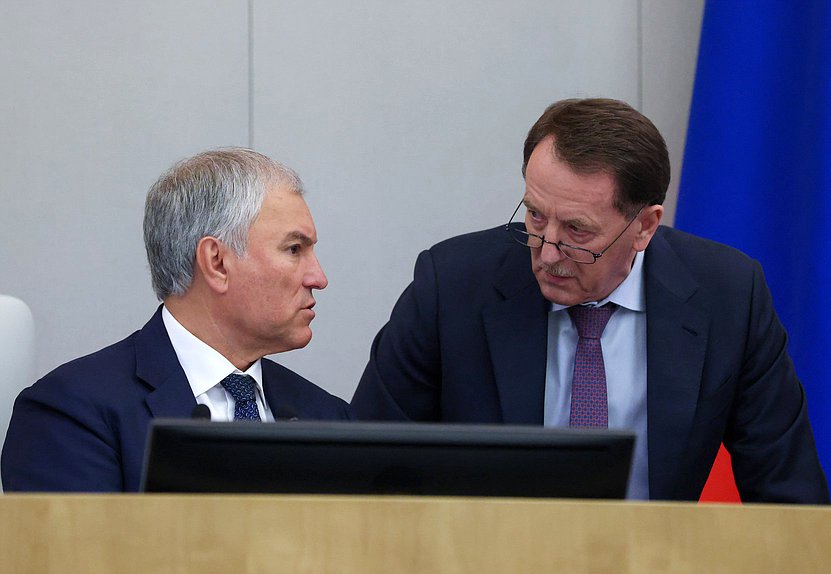 Председатель Государственной Думы Вячеслав Володин и заместитель Председателя Государственной Думы Алексей Гордеев