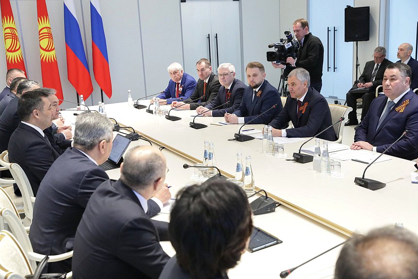 Встреча Председателя Государственной Думы Вячеслава Володина с Президентом Киргизской Республики Садыром Жапаровым