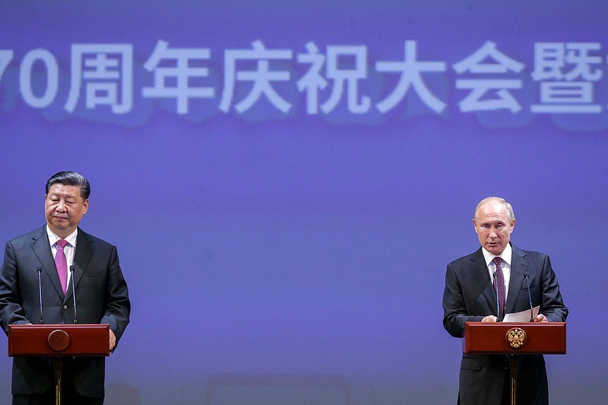 President of the People's Republic of China Xi Jinping and President of the Russian Federation Vladimir Putin