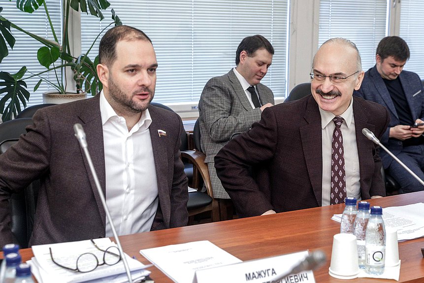 Председатель Комитета по науке и высшему образованию Сергей Кабышев и Первый заместитель Председателя Комитета Александр Мажуга