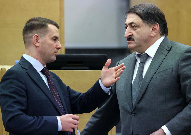 Председатель Комитета по труду, социальной политике и делам ветеранов Ярослав Нилов и член Комитета по энергетике Джамаладин Гасанов