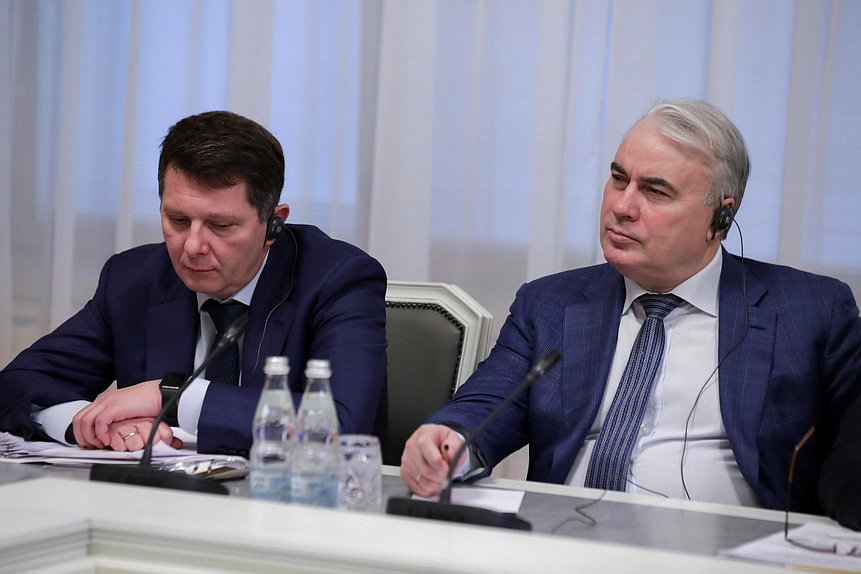 Chairman of the Committee on Economic Policy, Industry, Innovation, and Entrepreneurship Sergei Zhigarev and Chairman of the Committee on Energy Pavel Zavalnyi