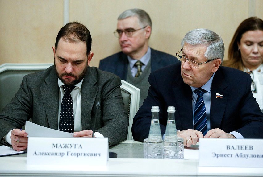 First Deputy Chairman of the Committee on Science and Higher Education Alexander Mazhuga and Deputy Chairman of the Committee on Security and Corruption Control Ernest Valeev