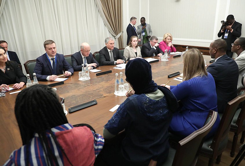 Meeting of Chairman of the State Duma Vyacheslav Volodin and President of the Transitional Legislative Assembly of Burkina Faso Ousmane Bougouma