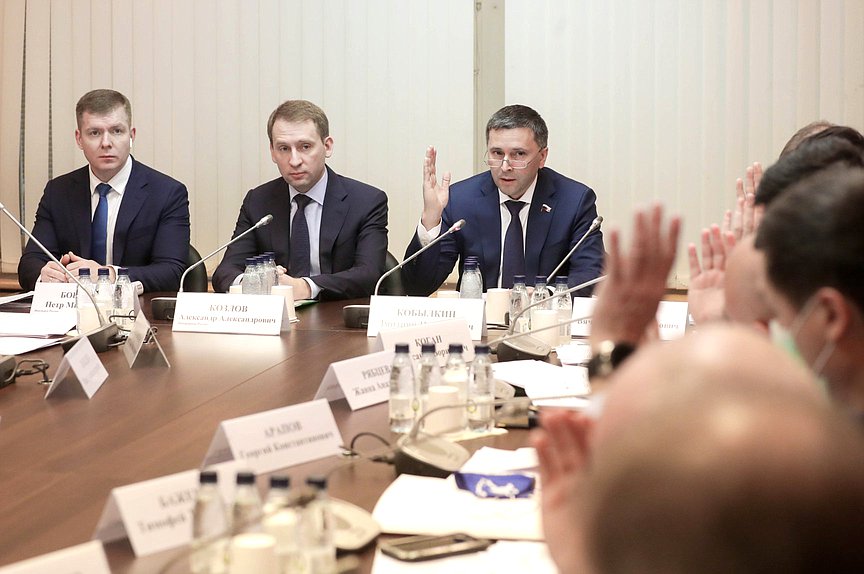 Заместитель Министра энергетики РФ Петр Бобылев, Министр природных ресурсов и экологии РФ Александр Козлов и Председатель Комитета по экологии, природным ресурсам и охране окружающей среды Дмитрий Кобылкин