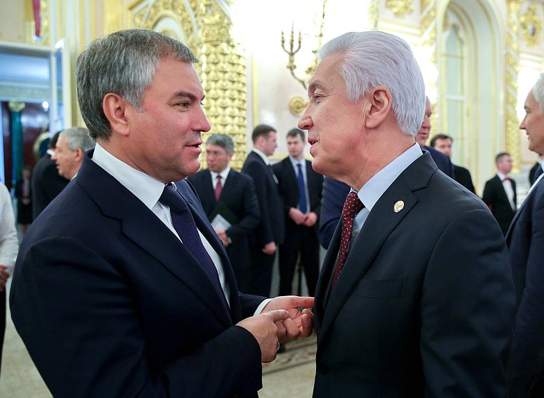 Председатель Государственной Думы Вячеслав Володин и глава Дагестана Владимир Васильев