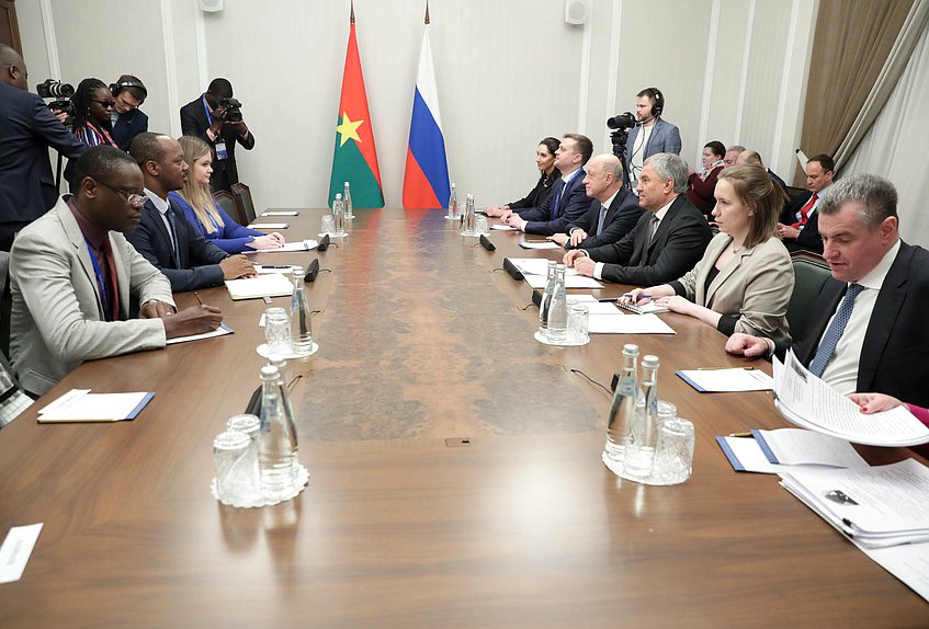 Meeting of Chairman of the State Duma Vyacheslav Volodin and President of the Transitional Legislative Assembly of Burkina Faso Ousmane Bougouma