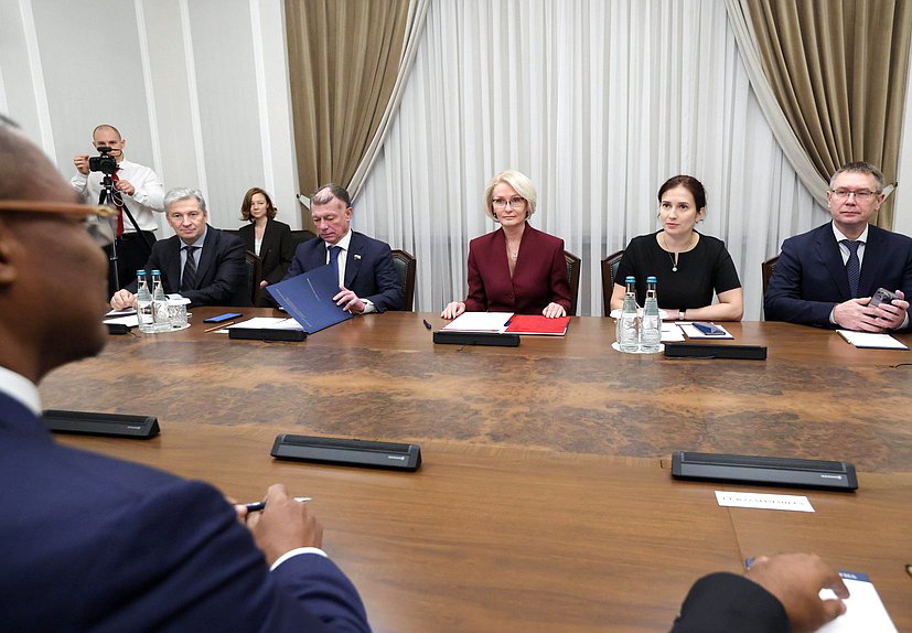 Встреча заместителя Председателя Государственной Думы Виктории Абрамченко с Председателем Национального Собрания Республики Мадагаскар Ситени Тьерри Рандрианасулуниайку