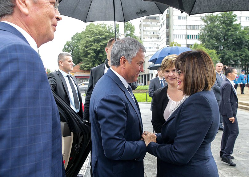 Chairman of the State Duma Viacheslav Volodin and Speaker of the National Assembly Maja Gojković