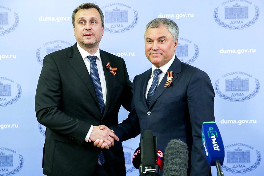 Chairman of the State Duma Viacheslav Volodin and Speaker of the National Council of the Slovak Republic Andrej Danko