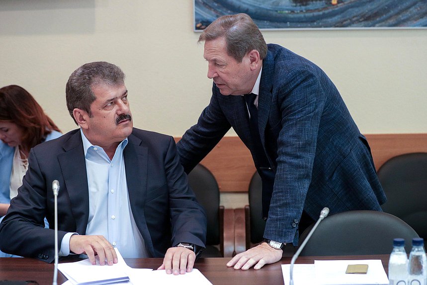 Член Комитета по природным ресурсам, собственности и земельным отношениям Александр Ищенко и заместитель Председателя Комитета Михаил Кузьмин