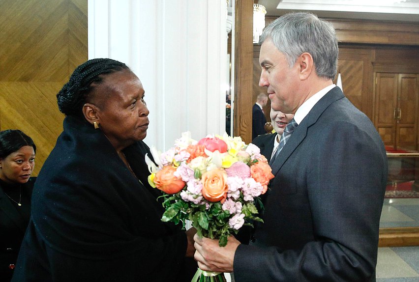 Chairman of the State Duma Vyacheslav Volodin and President of the Assembly of the Republic of Mozambique Esperança Bias