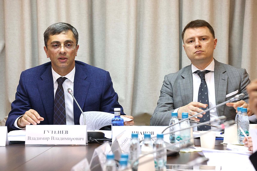 Председатель Комитета по промышленности и торговле Владимир Гутенев (слева)