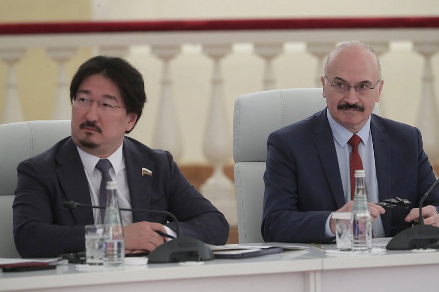 Chairmen of the Committee on Health Protection Badma Bashankaev and on Science and Higher Education Sergey Kabyshev