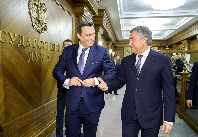 Chairman of the State Duma Viacheslav Volodin and Speaker of the National Council of the Slovak Republic Andrej Danko