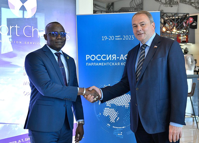 Deputy Chairman of the State Duma Petr Tolstoy and President of the National Transitional Council of the Republic of Mali Malick Diaw