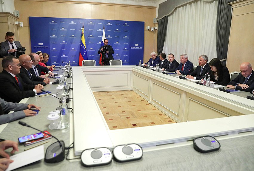 Reunión del Jefe de la Duma Estatal, Vyacheslav Volodin, con el Presidente de la Asamblea Nacional de la República Bolivariana de Venezuela, Jorge Jesús Rodríguez Gómez